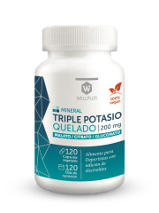 Triple potasio quelado WellPlus, para los músculos y la hidratación · 60 cápsulas