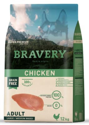 BRAVERY PERRO ADULTO POLLO RAZA MEDIANA GRANDE 12 kg