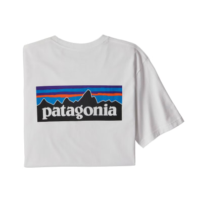 Polera Patagonia Hombre P-6 Logo Pocket Responsibili-Tee Blanco1