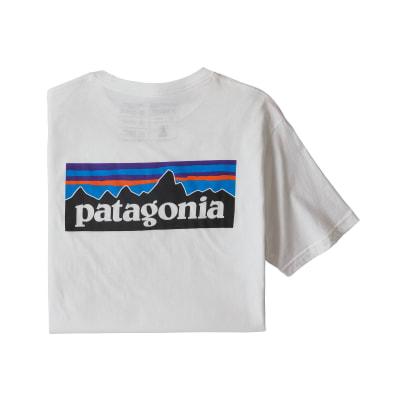 Polera Patagonia Hombre P-6 Logo Organic T-Shirt Blanco1