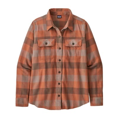 Camisa Manga Larga Mujer Organic Cotton Midweight Fjord Flannel Shirt Café1