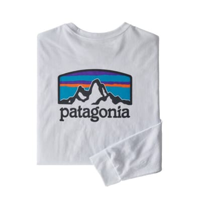 Polera Patagonia Hombre Manga Larga Fitz Roy Horizons Responsibili-Tee Blanco1