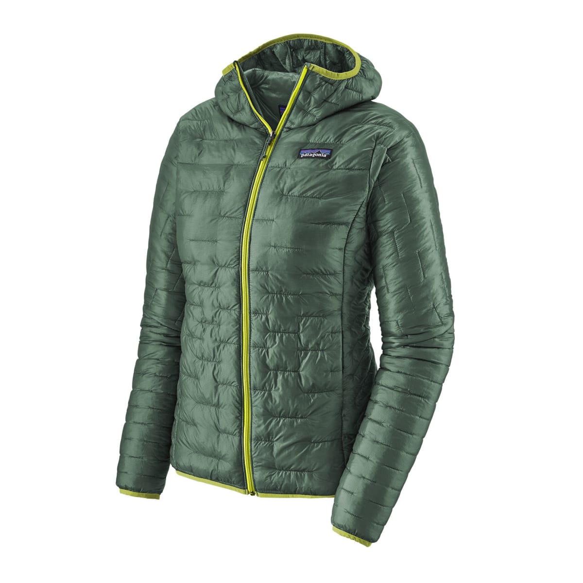 Chaqueta con Gorro Patagonia Mujer Micro Puff Hoody Verde | ElTaihuen