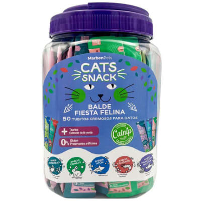 Balde Fiesta Felina con hierba gatera 50 Unidades1