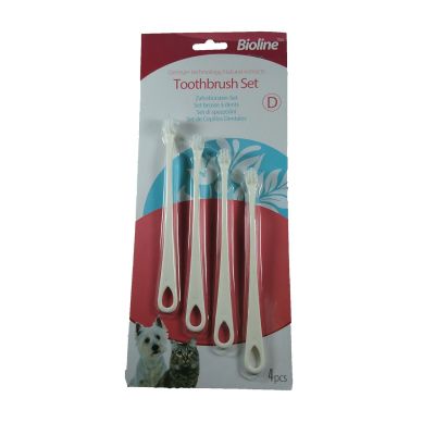 Bioline Set 4 Cepillos Pequeños Perros y Gatos