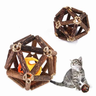 Jaula de palo de vid plateada y cascabel 7,5 cm1