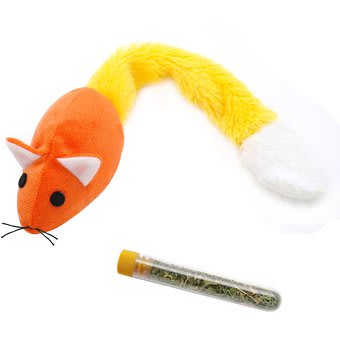 Feline Ratón con Cola 30 cm + Tubo de Catnip
