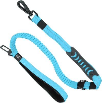 Wonder Dog Trailla Elastica con Cinturón de Seguridad 110 cm x 2,5 cm