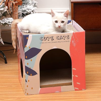 Casita Rascador Cartón Reforzado 2 Pisos 30 cm1