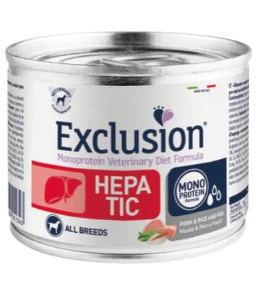 Exclusion Perro Hepatico Cerdo y Arroz 200 gr1
