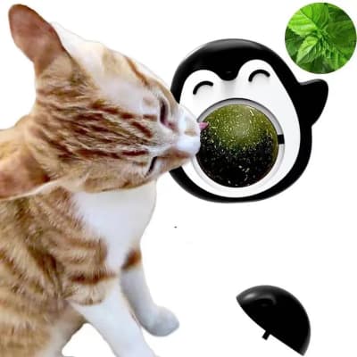 Bola de Catnip Giratoria Adhesiva Pinguino 6,5 cm