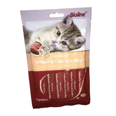 Bioline Snack Cremoso Atún y Vieria 6 Unidades1