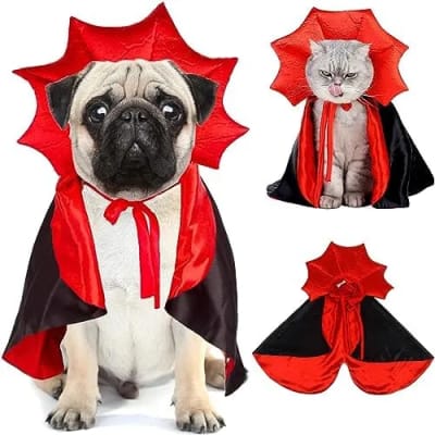 Disfraz de Drácula Vampiro Gatos y Perros Pequeños