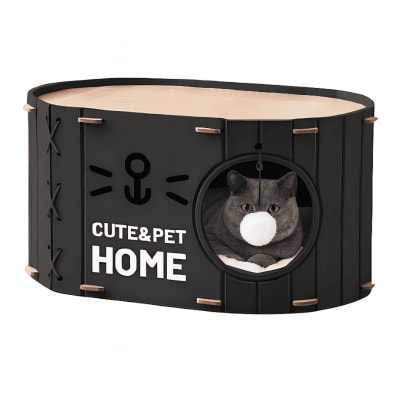 Cama Nido para Gatos Color Negro 60x40x30 cm1