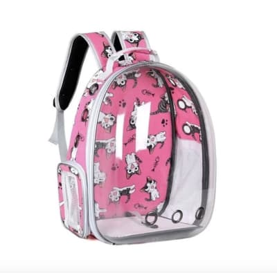 Mochila Transparente con Gatos Rosada 40x25x32 cm1
