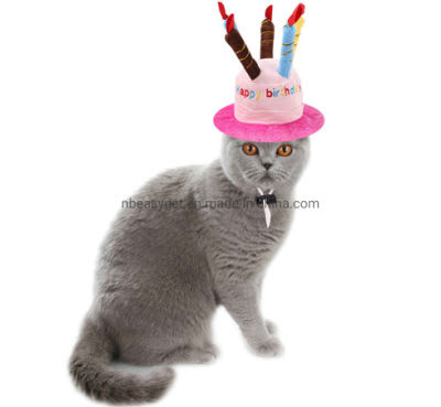 Gorro Cumpleaños con Velas Rosado para Gatos y Perros Pequeños1
