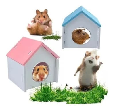 Mini Casa Para Hamster Roedores 10 cm x 10 cm x 7.5 cm
