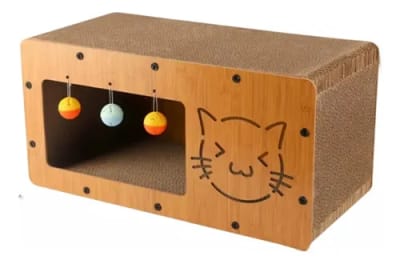 Rasguñador Diseño Casita Interactiva 60x28x30 cm1