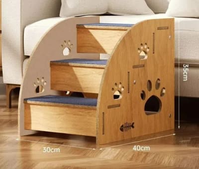 Escalera de Madera Para Mascotas Para Trepar 30x35 cm