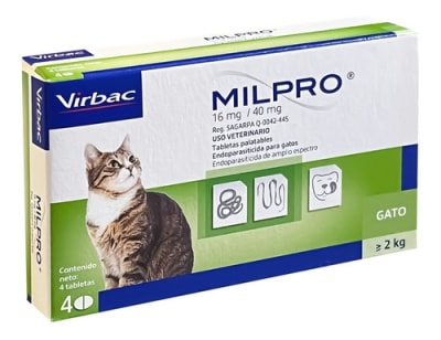 Milpro Antiparasitario 1 comprimido Gato Más de 2 Kg de Peso1