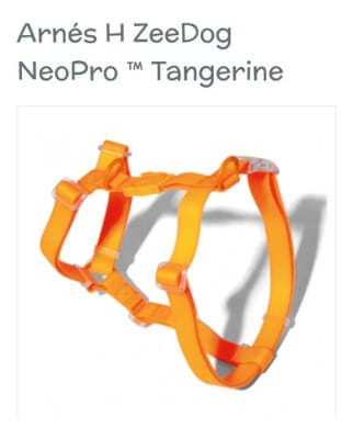 Zeedog Arnes Neopro Tangerine S Pecho 32 a 53 cms