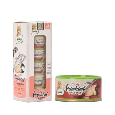6 Latas Freshest atún y cangrejo 80 gr c/u
