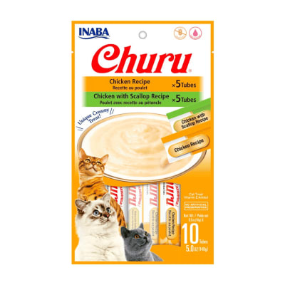 Churu  Pollo y Pollo con Ostión 10 Unidades 140 gr