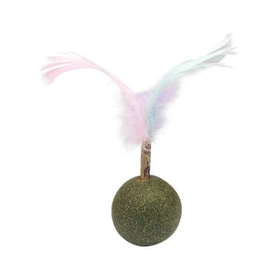 Bola de Catnip Con Plumas de Colores 4,5 cm