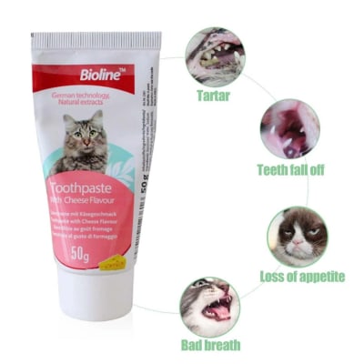 Bioline Pasta de Dientes Para Gatos Sabor a Queso 50 gr
