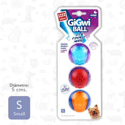 GiGwi Pelota Talla S 3 Unidades Diámetro 5 cm.1