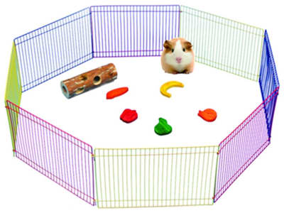 Corral para Mascotas Pequeñas 8 Paneles 34x23 cm