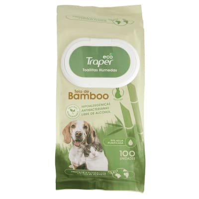 Toallitas Húmedas de Bamboo Perro y Gato Traper x 100 unidades1