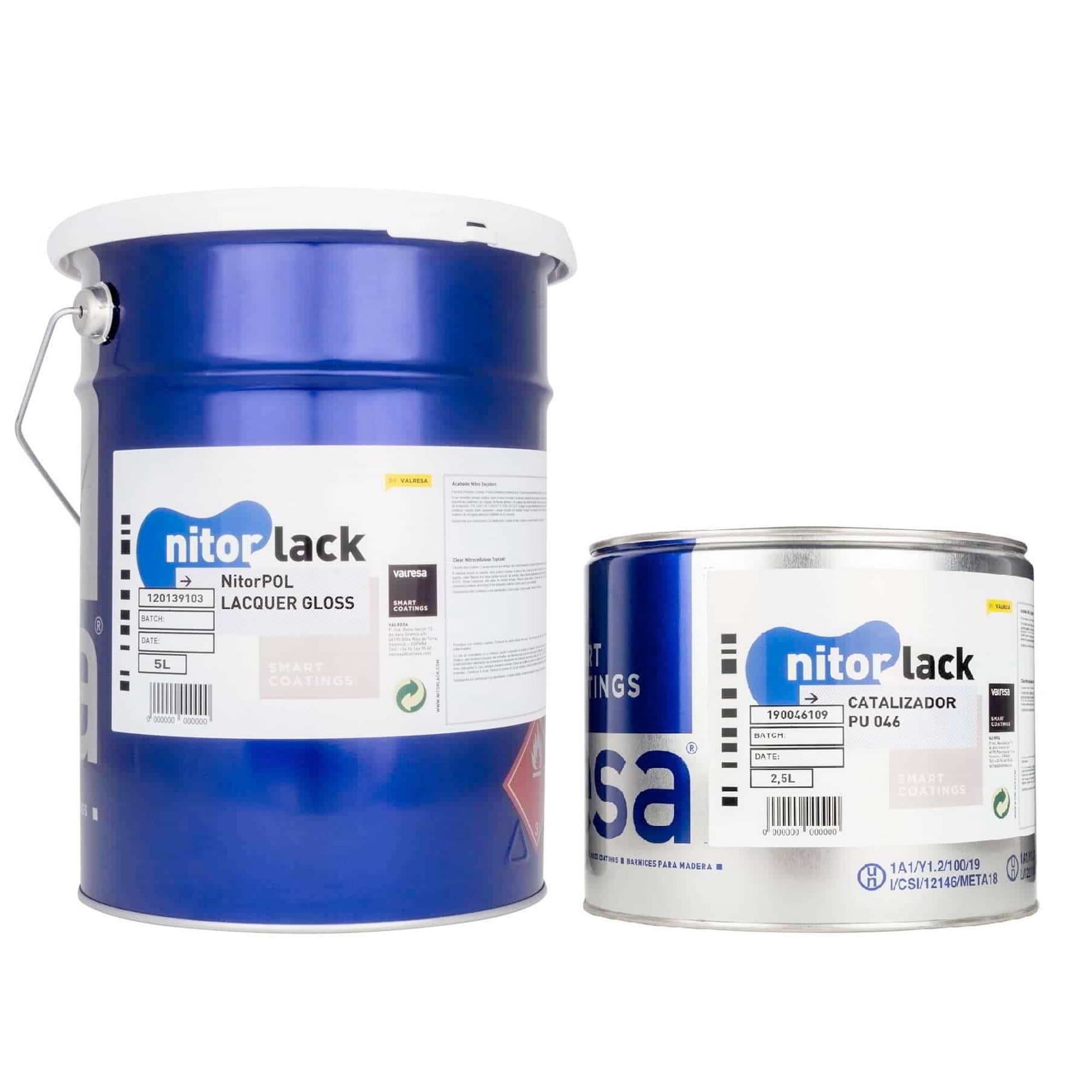 Poliuretano Lacquer Gloss Nitorpol de Nitorlack. Brillo. 5 litros + 1 catalizador 046 de 2,5 Litros