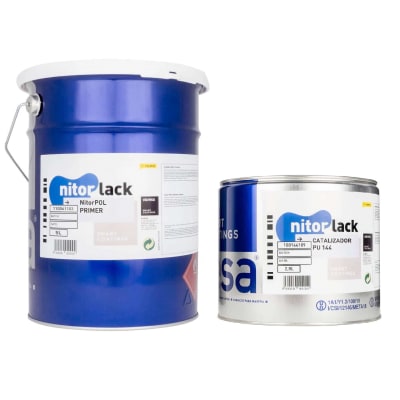 Poliuretano Primer Nitorpol de Nitorlack Incoloro. 5 litros + 1 catalizador 144 de 2,5 Litros1