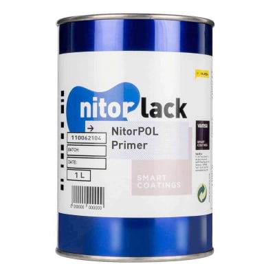 Poliuretano Primer Nitorpol de Nitorlack Incoloro. 1 litro + 2 Catalizadores 144 de 250 ml