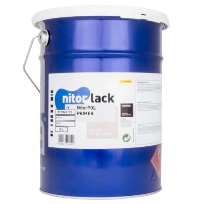 Poliuretano Primer Nitorpol de Nitorlack Incoloro. 5 litros + 1 catalizador 144 de 2,5 Litros