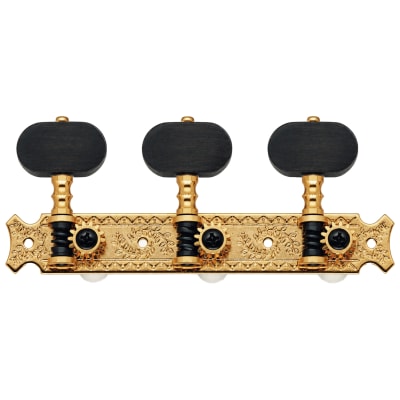 Clavijero Guitarra Clásica Gotoh 3L+3R Gold 35G620-EN Boton Madera Ebano