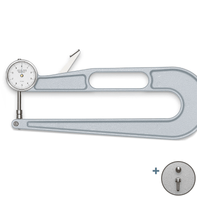 Espesimetro Mediano Analogo Calati. Mod: 300TCA. Puntas Redondas + Planas Adicionales1