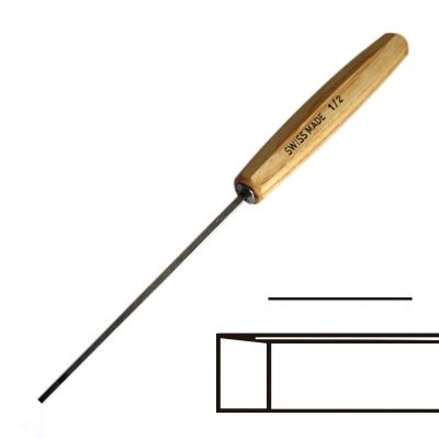 Gubia No 1 Plana Doble Bisel de 2 mm de ancho1