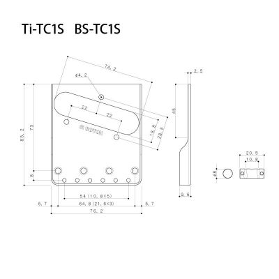 Puente para Telecaster. Mod: Ti-TC1S. Color: Nickel