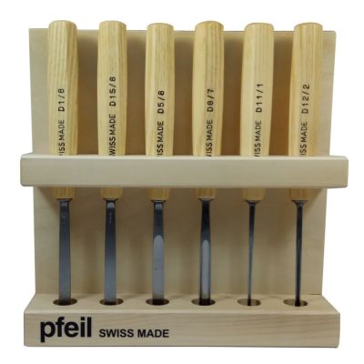 Set de 6 Gubias Pfeil para Xilografía y Tallado en Madera Mod: D 6er8