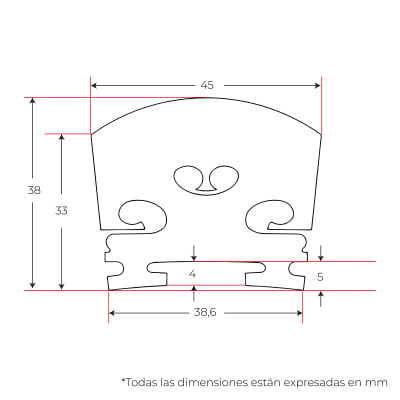 Puente de Arce Rizado AAA. Mod: Frances para Violin 3/4