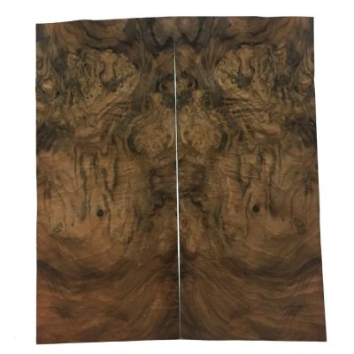 Madera Nogal - Walnut Ref: 01. Tops chapa 0.5mm Raiz de Walnut 23cm x 52cm (x2)1