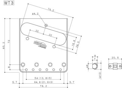 Puentes Fijos Gotoh Telecaster Vintage WT3 Nickel