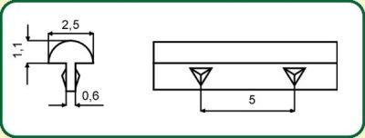 Tira de Traste Medium Gebr Van Gent BV de 140 cm de largo y Corona 2.5 mm