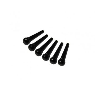 Set de Bridge Pins Plasticos para Guitarra Electroacustica. Color: Negro1
