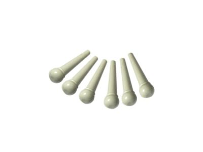 Set de Brigde Pins Plasticos para Guitarra. Color: White (6 pcs)1