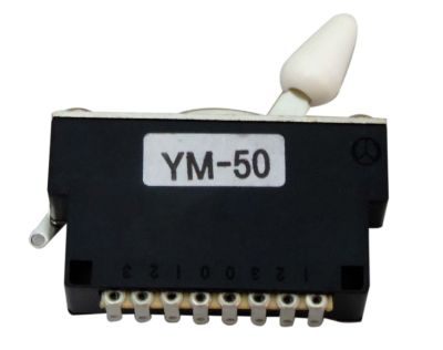 Switch 5-Way Sellado para Stratocaster. Mod: YM-50 WHT. Perilla White