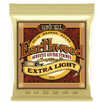 Cuerdas para Guitarra Electroacustica. Mod: 2006. 6-String. Extra Light Earthwood Bronze .010 - .0501