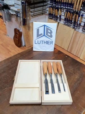 Set de 4 Formones Carpinteros + Estuche de Madera1